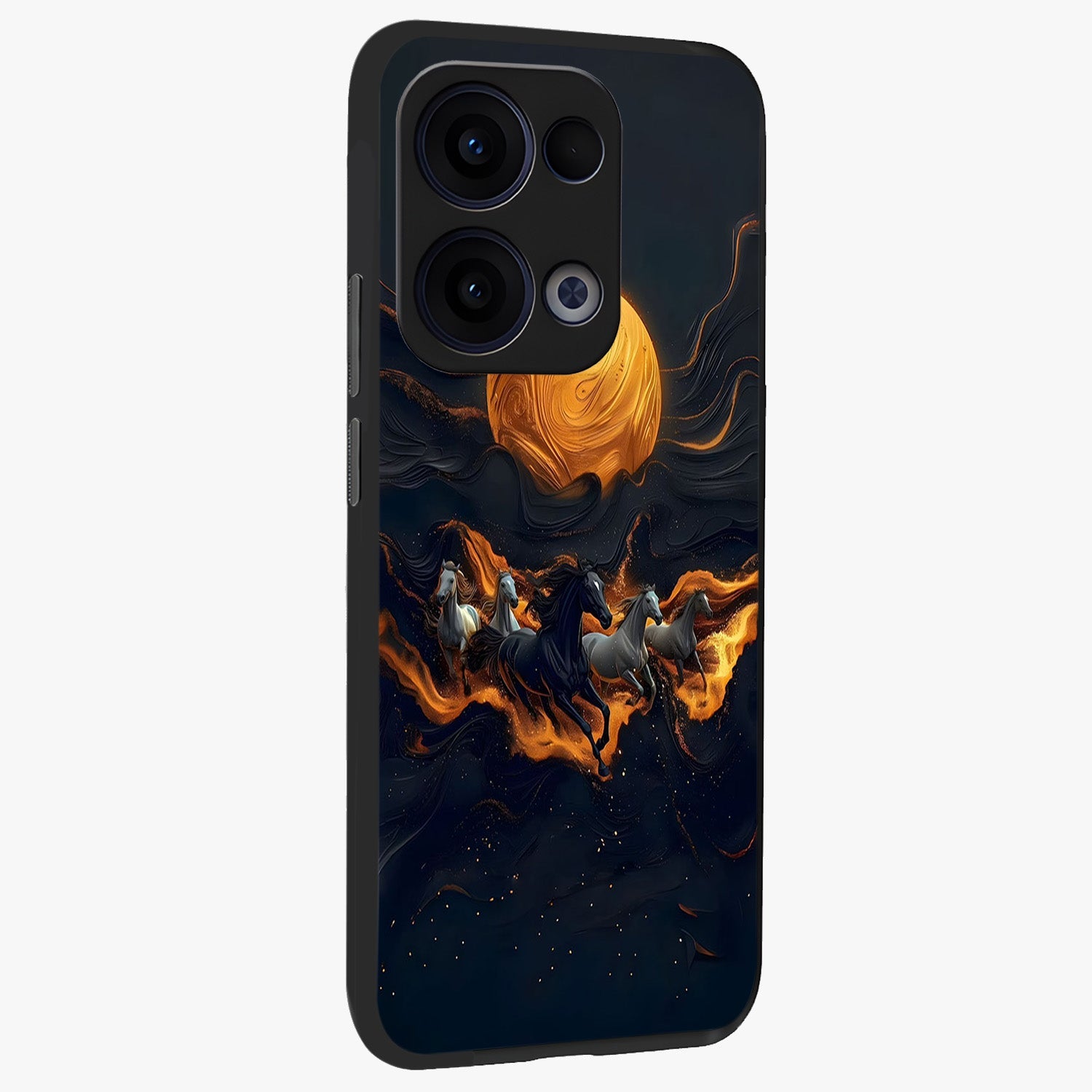 Golden Royal Heritage Glass Case upright view showcasing elegant royal artwork with classic heritage theme.