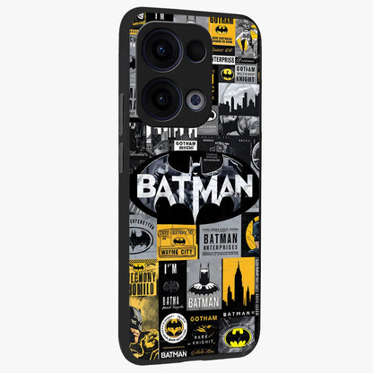Knight Gotham Rise Glass Case upright view showcasing bold vigilante themed artwork with gothic city vibe.