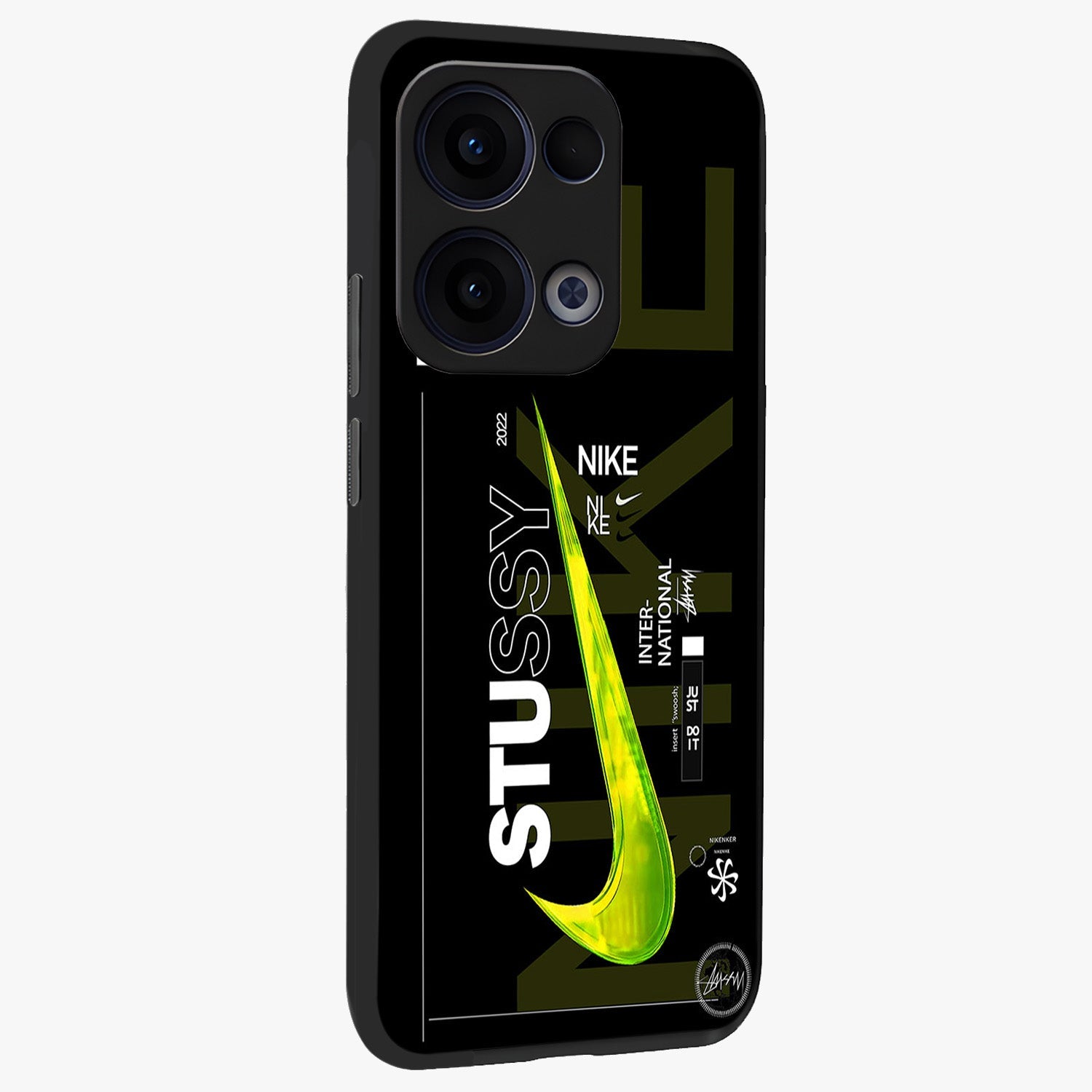 Neon Street Edition Glass Case upright view showcasing colorful neon artwork with modern street culture theme.