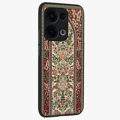 Persian Inspired Glass Case upright view showcasing decorative Persian artwork with rich heritage theme.