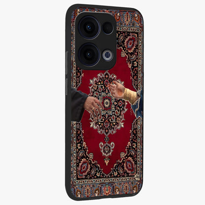 Royal Touch Reach Glass Case upright view showcasing stylish royal inspired artwork with graceful theme.