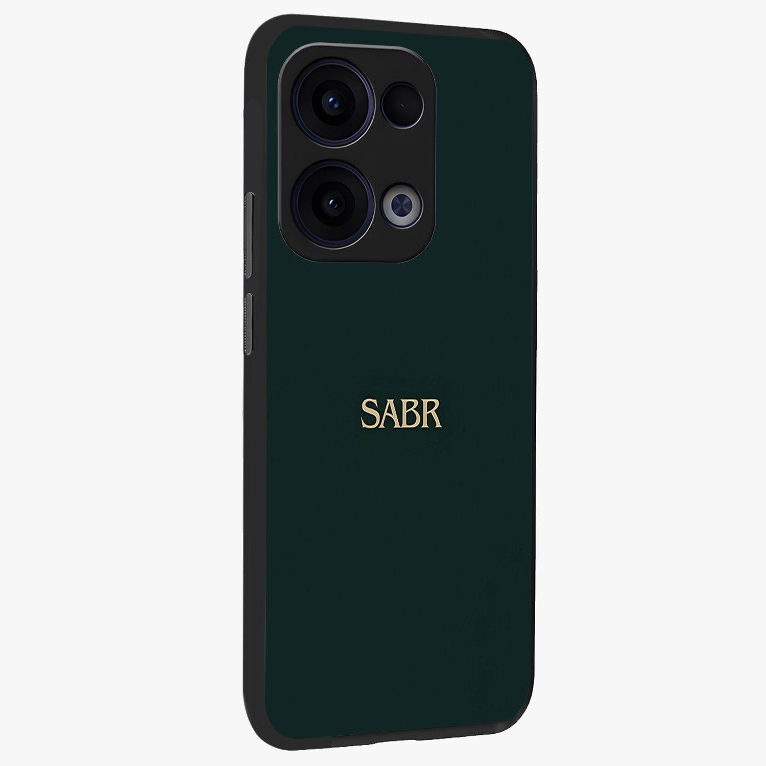 Sabr Minimal Patience Glass Case upright view showcasing calm minimalist artwork with motivational patience theme.