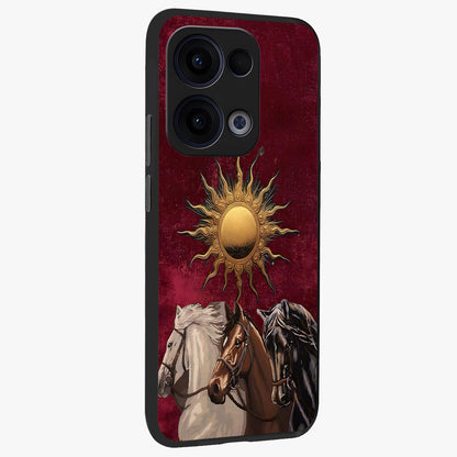 Solar Riders Glass Case upright view showcasing energetic rider artwork with bold adventure theme.