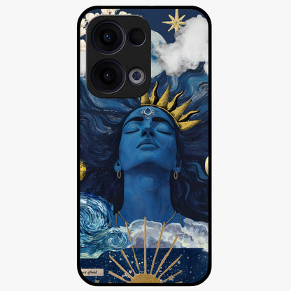 Aesthetic Lord Shiva Glass Case showing flat back view with divine Shiva artwork and glossy glass finish.