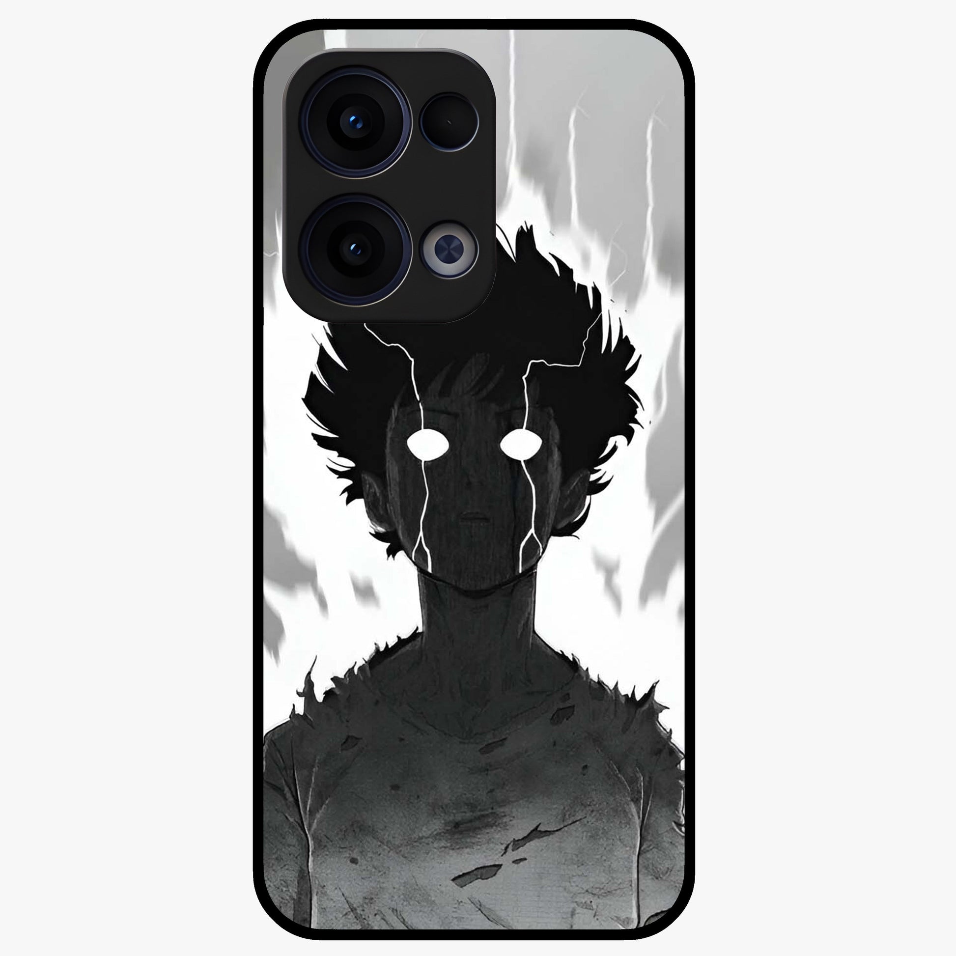 Awakened Inner Rage Glass Case showing flat back view with intense artistic artwork and glossy glass finish.