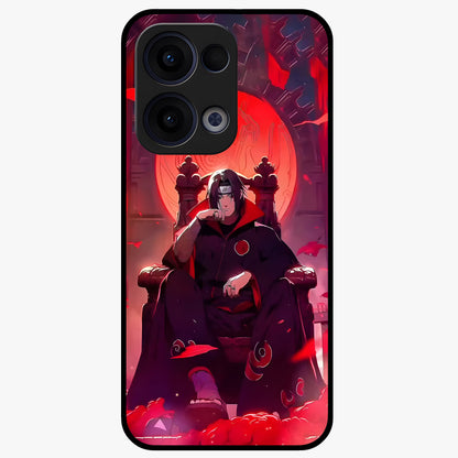 Blood Moon Sovereign Glass Case showing flat back view with mystical blood moon artwork and glossy glass finish.