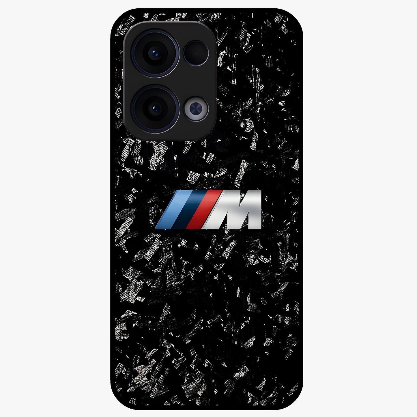 Carbon Speed Mark Glass Case showing flat back view with sporty carbon pattern artwork and glossy glass finish.