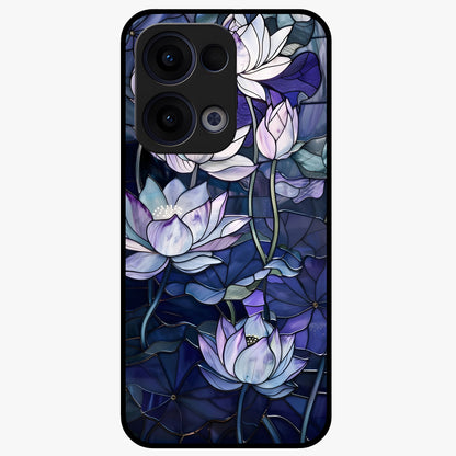 Gloss Petal Rush Glass Case showing flat back view with glossy flower petal artwork and smooth glass finish.