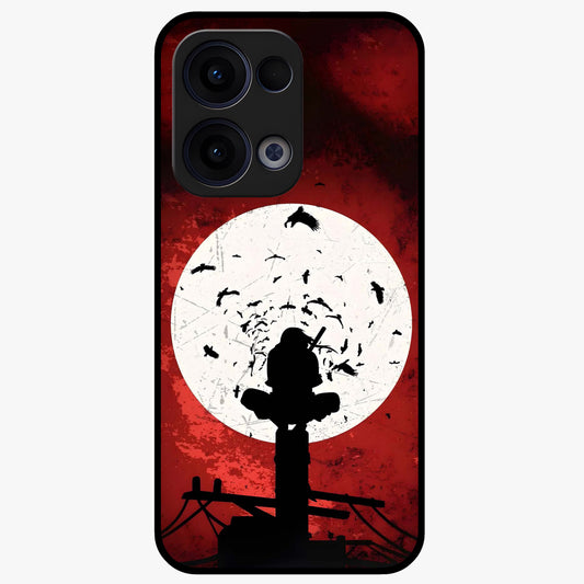 Itachi Limited Edition Naruto Anime Glass Case showing flat back view with iconic anime character artwork and glossy glass finish.