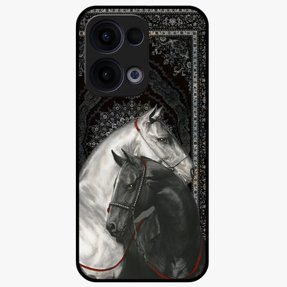 Majestic Ride Legacy Glass Case showing flat back view with powerful automotive inspired artwork and glossy glass finish.