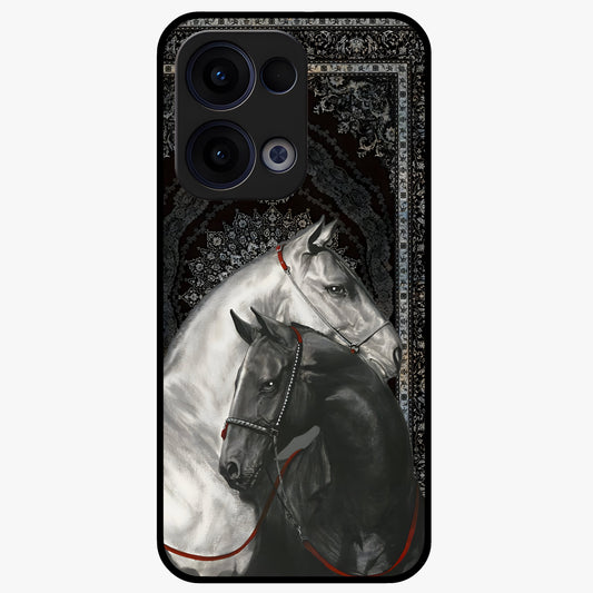 Majestic Ride Legacy Glass Case showing flat back view with powerful automotive inspired artwork and glossy glass finish.