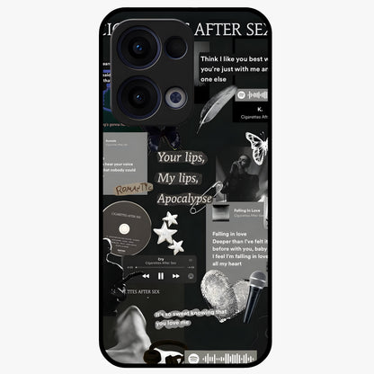 Midnight Love Echo Glass Case showing flat back view with romantic midnight themed artwork and glossy glass finish.