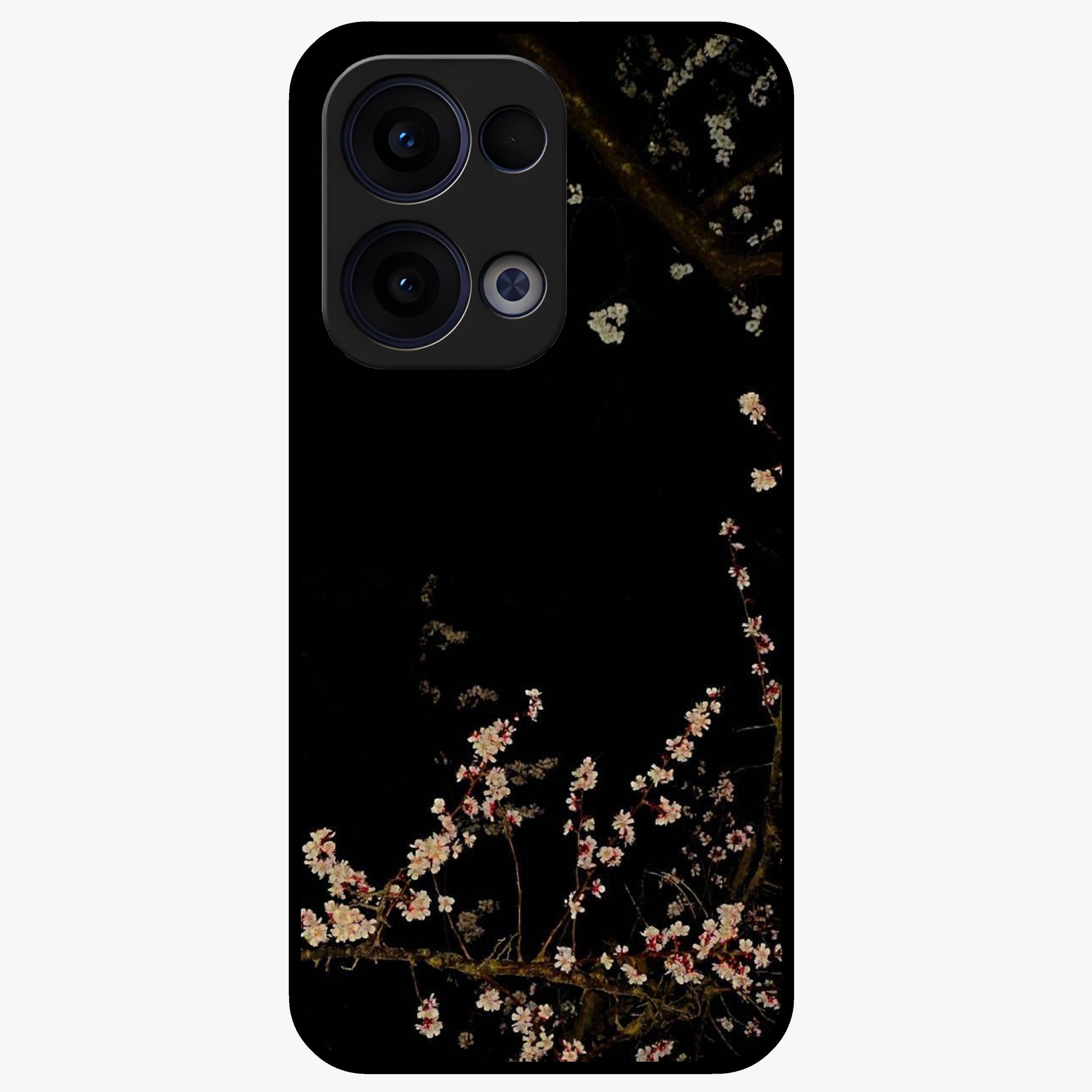 Petal Moon Light With Custom Name Glass Case showing flat back view with floral moonlight artwork and personalized name design.