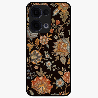 Vintage Floral Dream Glass Case showing flat back view with classic floral artwork and glossy glass finish.