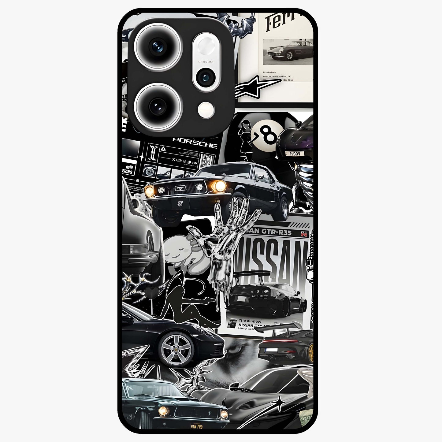 Aesthetic Dark Love Glass Case showing flat back view with dark romantic artwork and glossy glass finish.