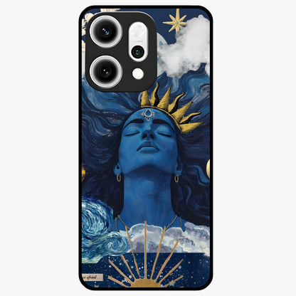 Aesthetic Lord Shiva Glass Case showing flat back view with divine Shiva artwork and glossy glass finish.