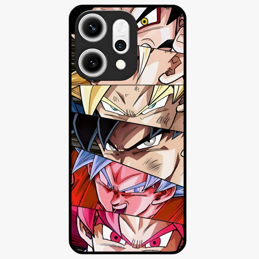 Anime Character Glass Case showing flat back view with vibrant anime artwork and glossy glass finish.