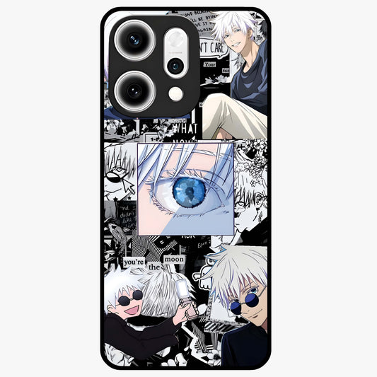 Infinity Sorcerer Chaos Glass Case showing flat back view with mystical sorcerer themed artwork and glossy glass finish.