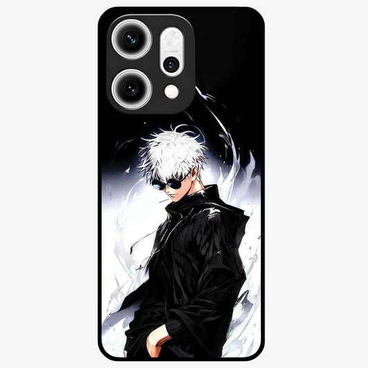 Limitless Shadow King Glass Case showing flat back view with powerful shadow warrior artwork and glossy glass finish.