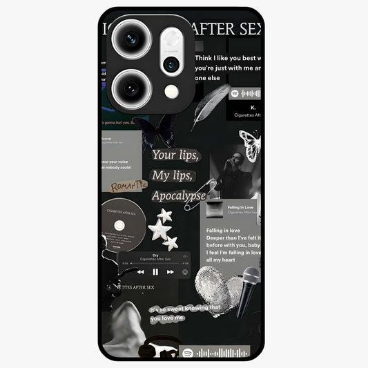 Midnight Love Echo Glass Case showing flat back view with romantic midnight themed artwork and glossy glass finish.