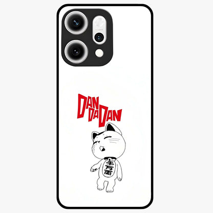 Playful Spirit Charm Glass Case showing flat back view with cheerful charm themed artwork and glossy glass finish.