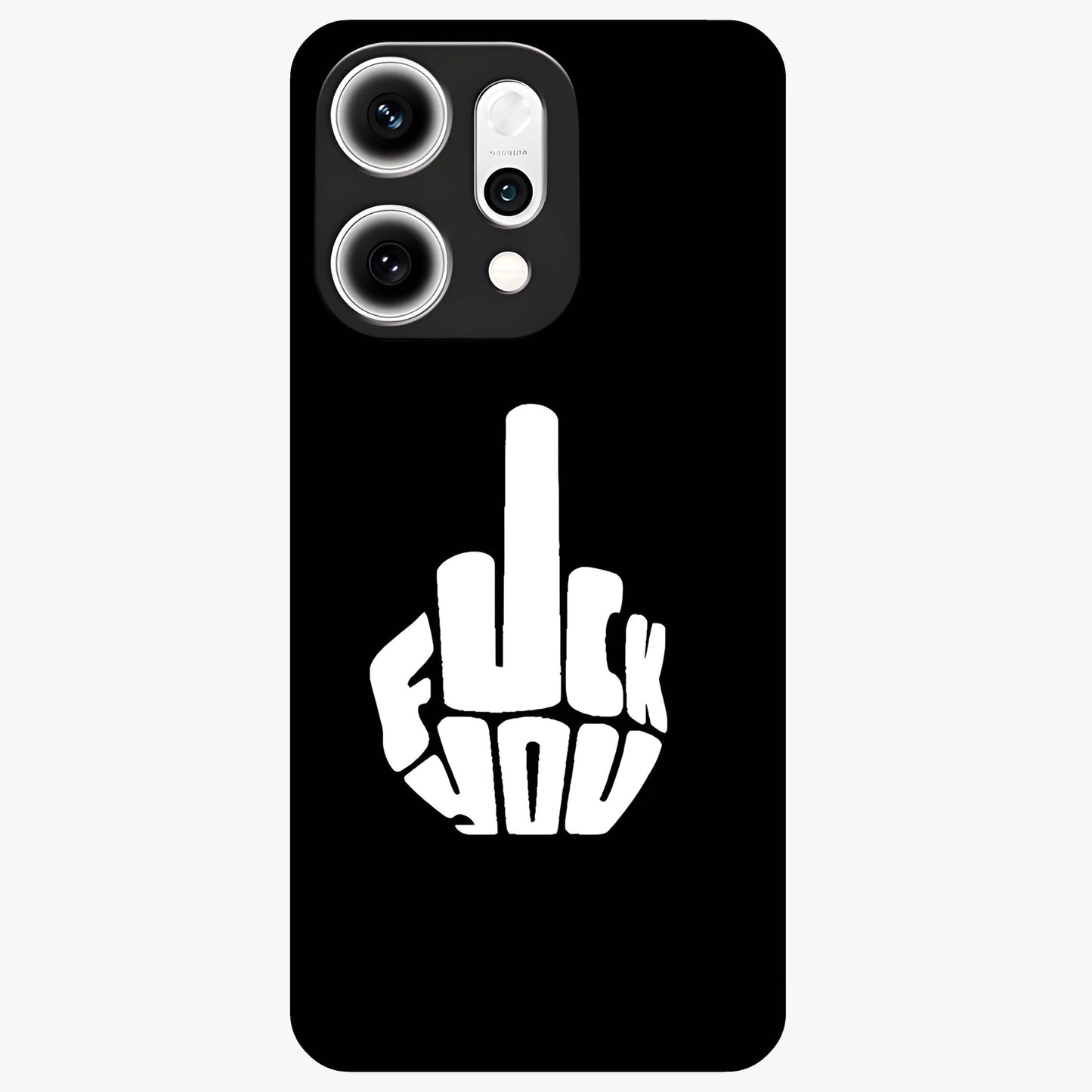 Rebel Mode On Glass Case showing flat back view with bold rebellious typography artwork and glossy glass finish.