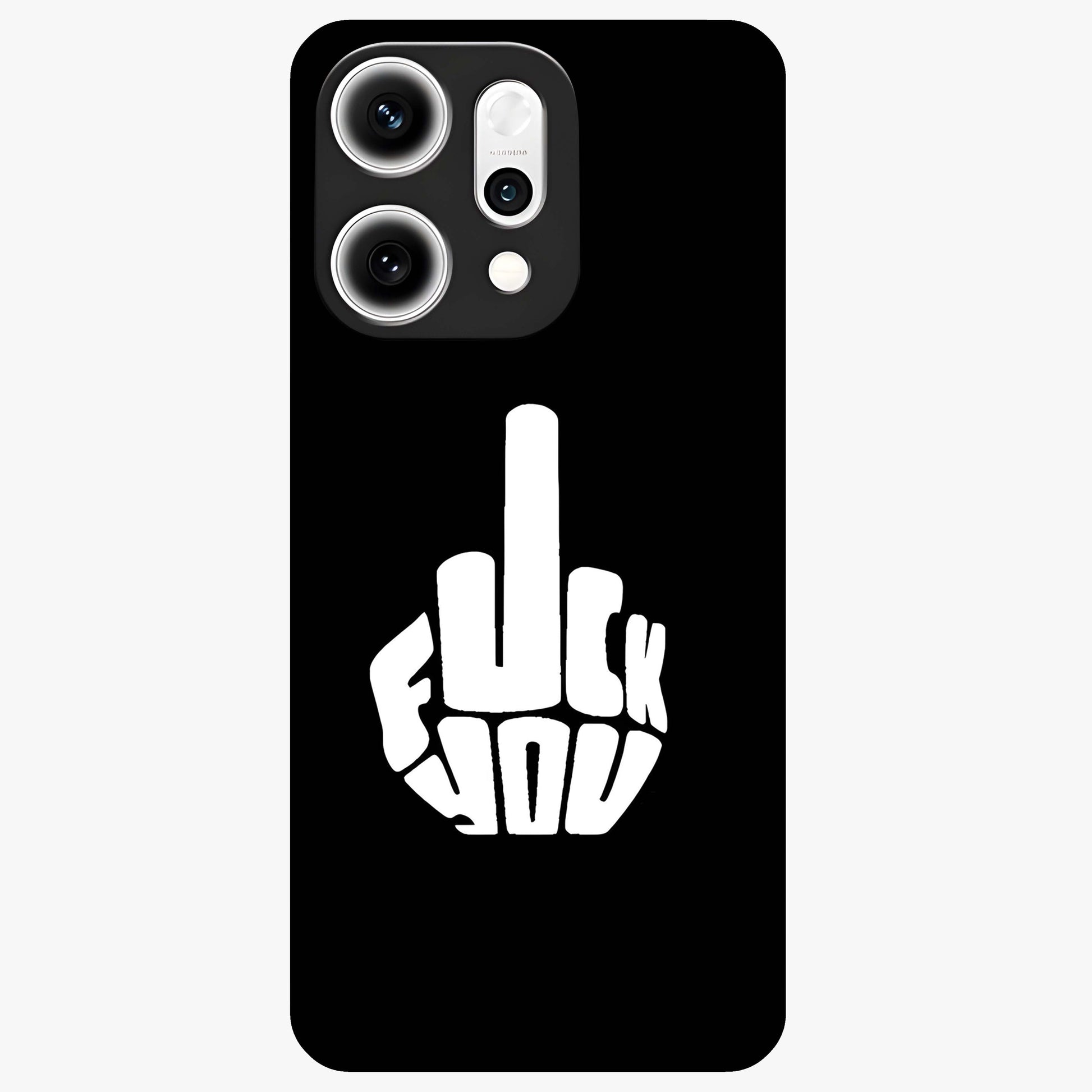 Rebel Mode On Glass Case showing flat back view with bold rebellious typography artwork and glossy glass finish.