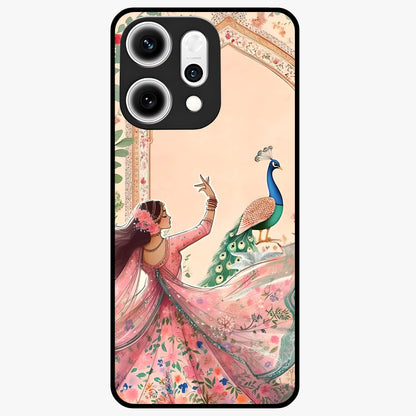 Royal Grace Muse Glass Case showing flat back view with elegant artistic artwork and glossy glass finish.