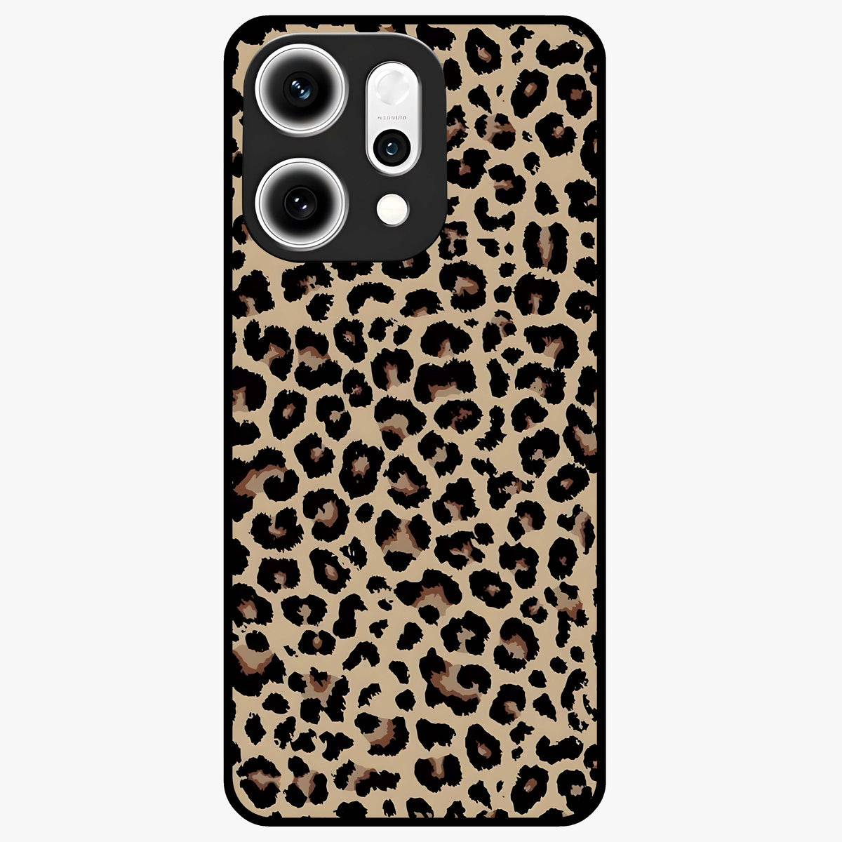 Savage Chic Pattern Glass Case showing flat back view with stylish patterned artwork and glossy glass finish.