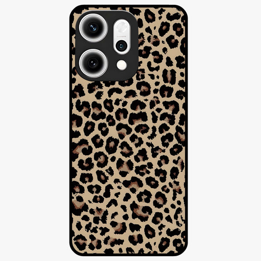 Savage Chic Pattern Glass Case showing flat back view with stylish patterned artwork and glossy glass finish.