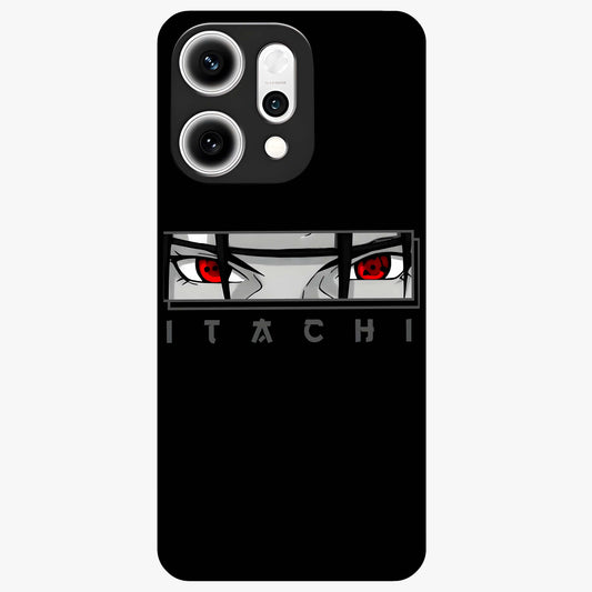 Scarlet Gaze Dominance Glass Case showing flat back view with striking red themed artwork and glossy glass finish.