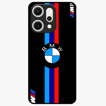 Turbo BMW Beast Glass Case showing flat back view with high performance sports car artwork and glossy glass finish.
