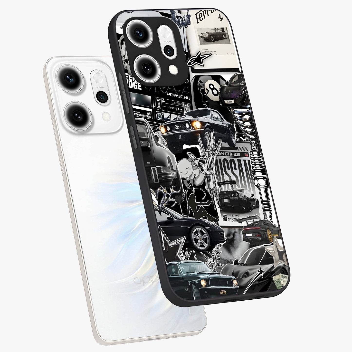 Aesthetic Dark Love Glass Case displayed in angled mockup highlighting moody aesthetic design and bold love theme.