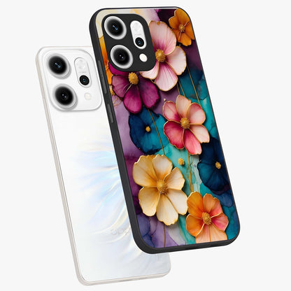 Artlyn Grace Flower Pattern Glass Case displayed in angled mockup highlighting delicate flower pattern design and smooth glass surface.