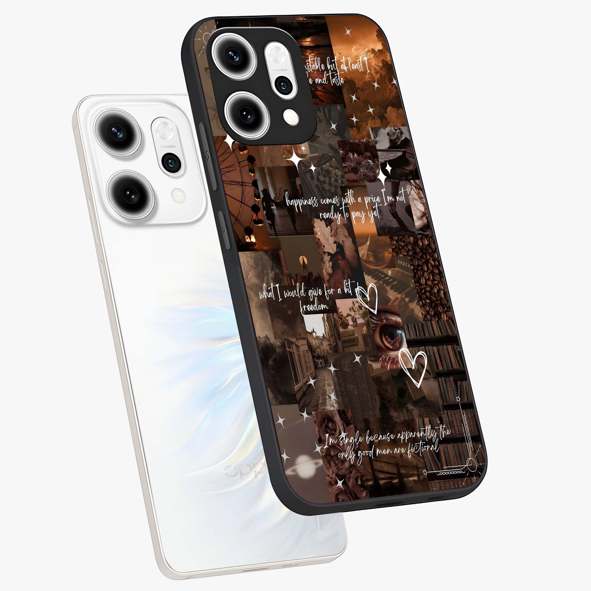 Bittersweet Aesthetic Chaos Glass Case displayed in angled mockup highlighting expressive abstract artwork and edgy aesthetic theme.