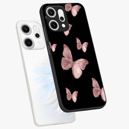 Butterfly Pattern Glass Case displayed in angled mockup highlighting delicate butterfly design and aesthetic pattern style.