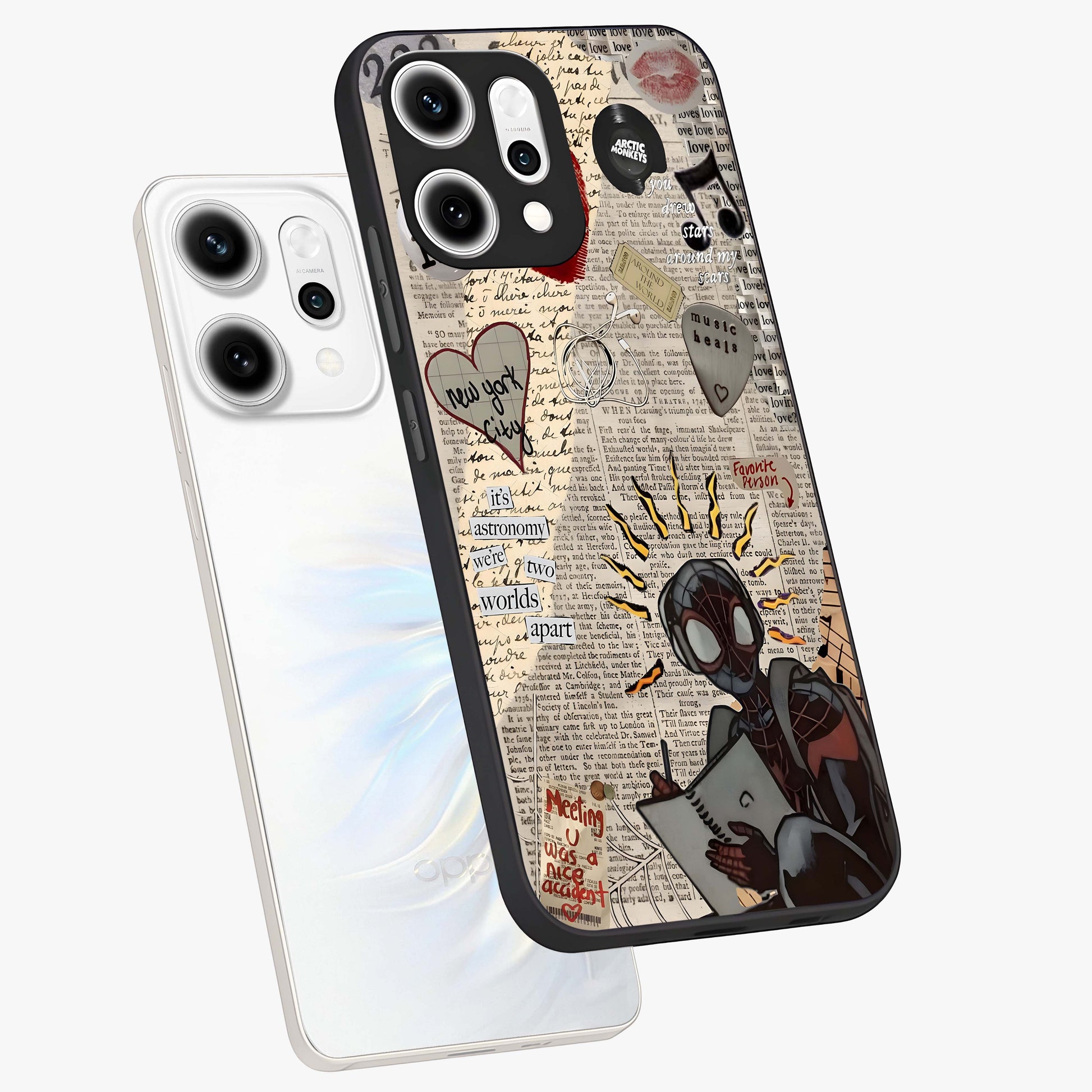 City Dream Sketch Glass Case displayed in angled mockup highlighting minimal city illustration with aesthetic sketch style.