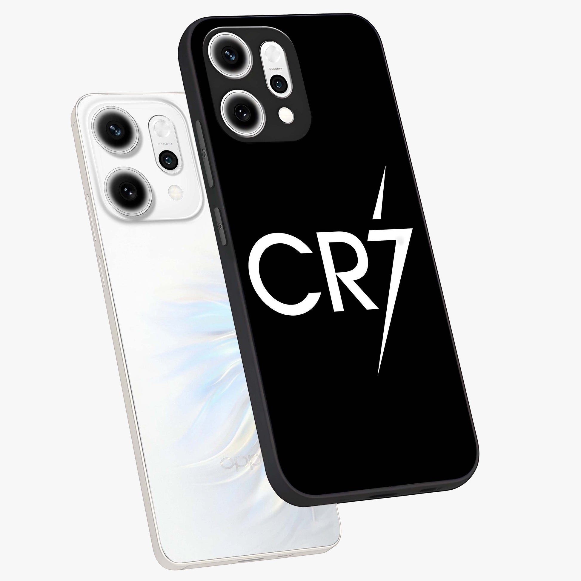 Cr7 Elite Strike Glass Case displayed in angled mockup highlighting powerful sports graphic with bold athletic theme.