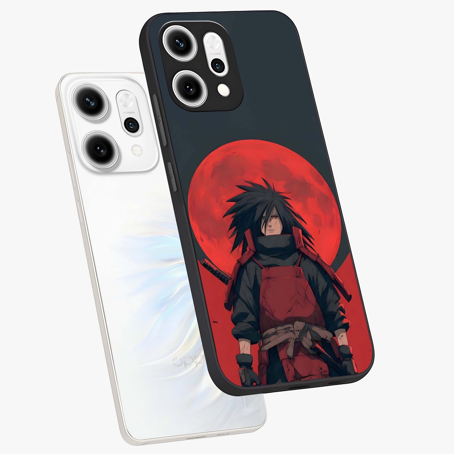 Crimson Moon Warlord Glass Case displayed in angled mockup highlighting dramatic crimson moon design with fantasy aesthetic.