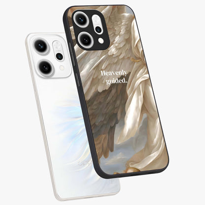 Divine Winged Grace Glass Case displayed in angled mockup highlighting graceful wing design with divine aesthetic style.