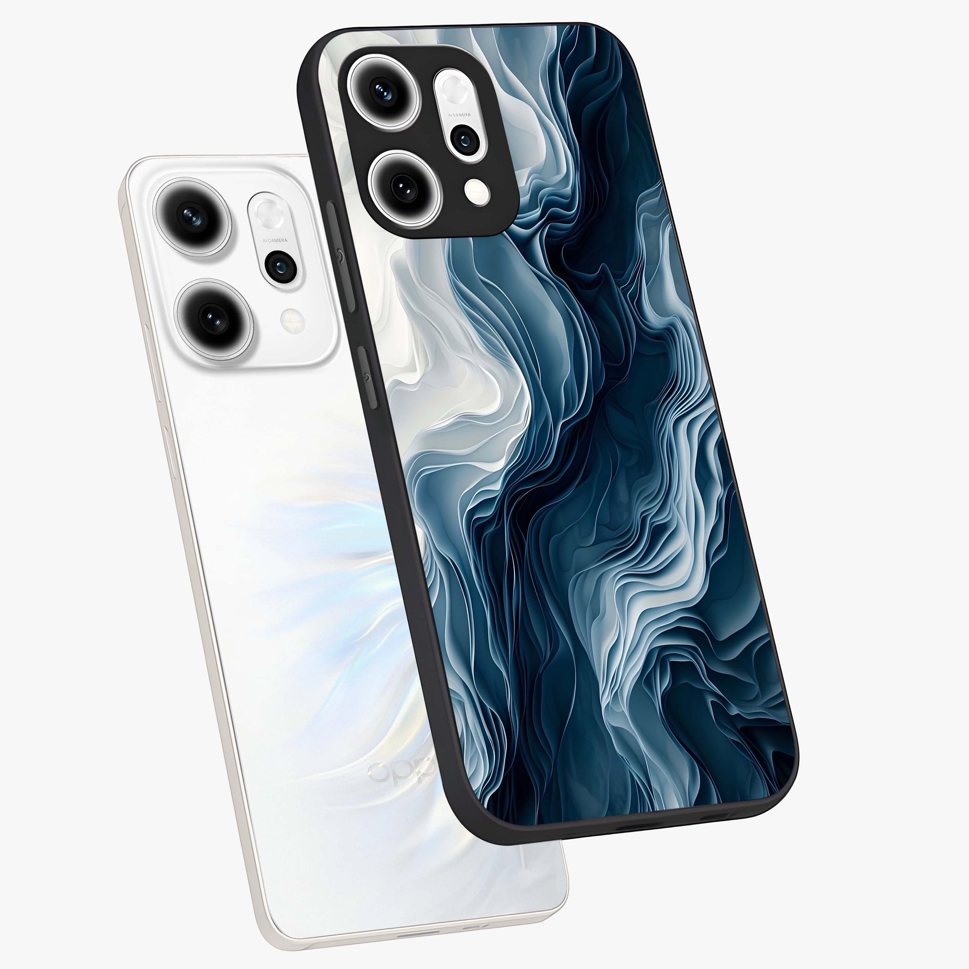Ethereal Paper Marble Glass Case displayed in angled mockup highlighting elegant marble pattern with modern aesthetic style.