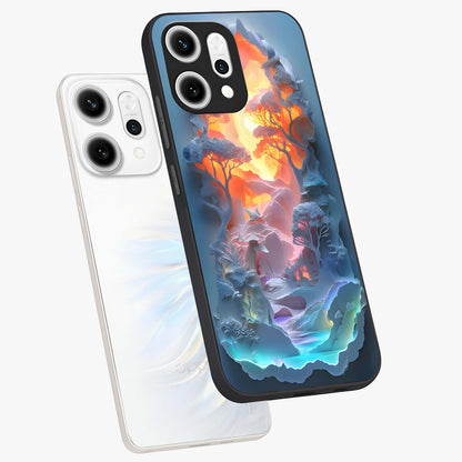 Glow Forest Portal Glass Case displayed in angled mockup highlighting mystical forest design with magical glowing aesthetic.
