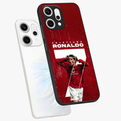 Goal Celebration Legacy Glass Case displayed in angled mockup highlighting energetic sports celebration design with bold athletic theme.