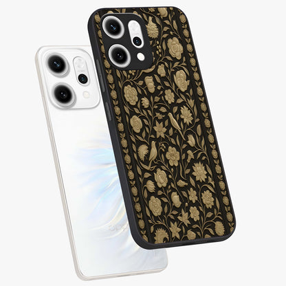 Golden Evil Eye Mandala Glass Case displayed in angled mockup highlighting protective evil eye symbol with golden mandala design.