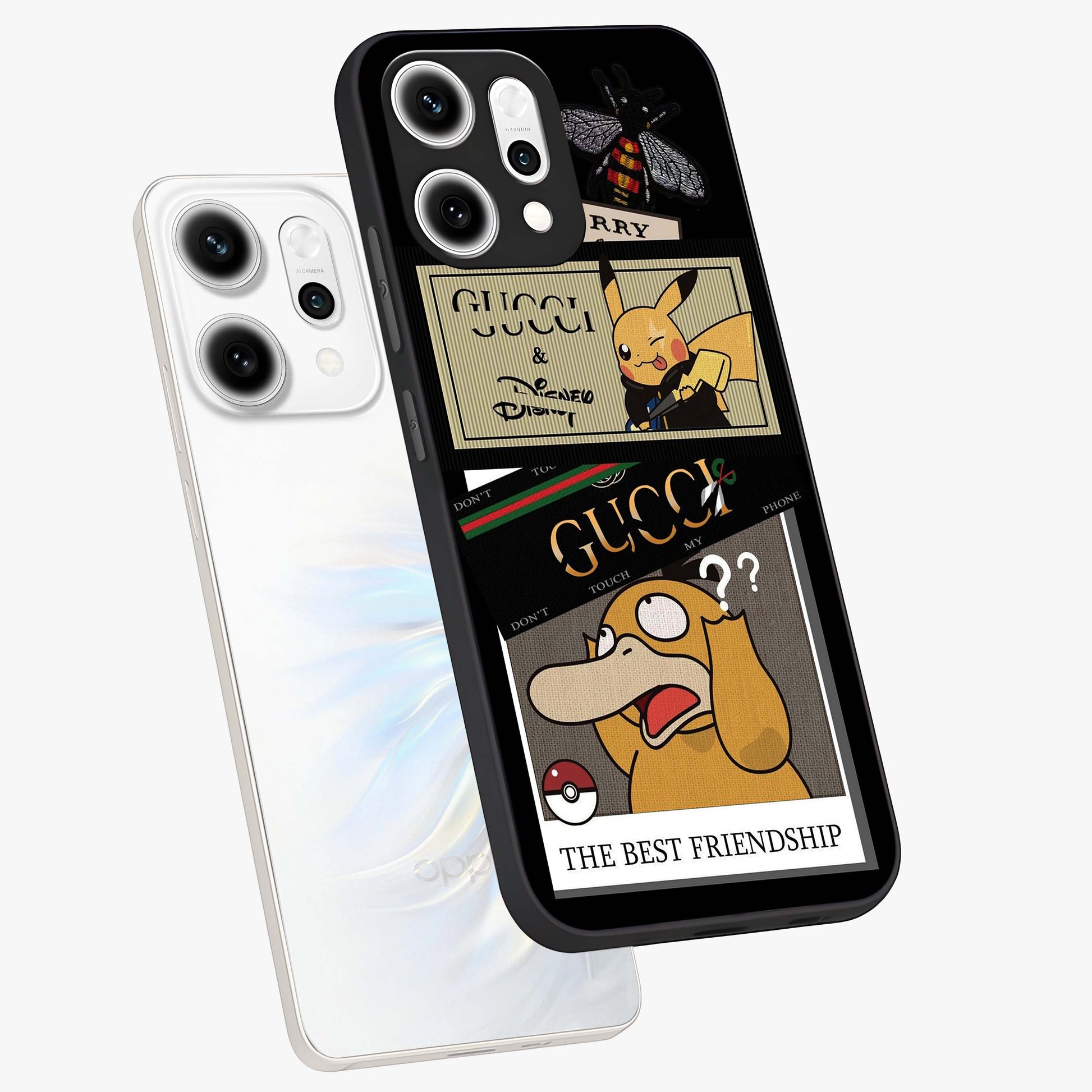 Gucci Play Mashup Glass Case displayed in angled mockup highlighting stylish fashion mashup design with bold aesthetic.