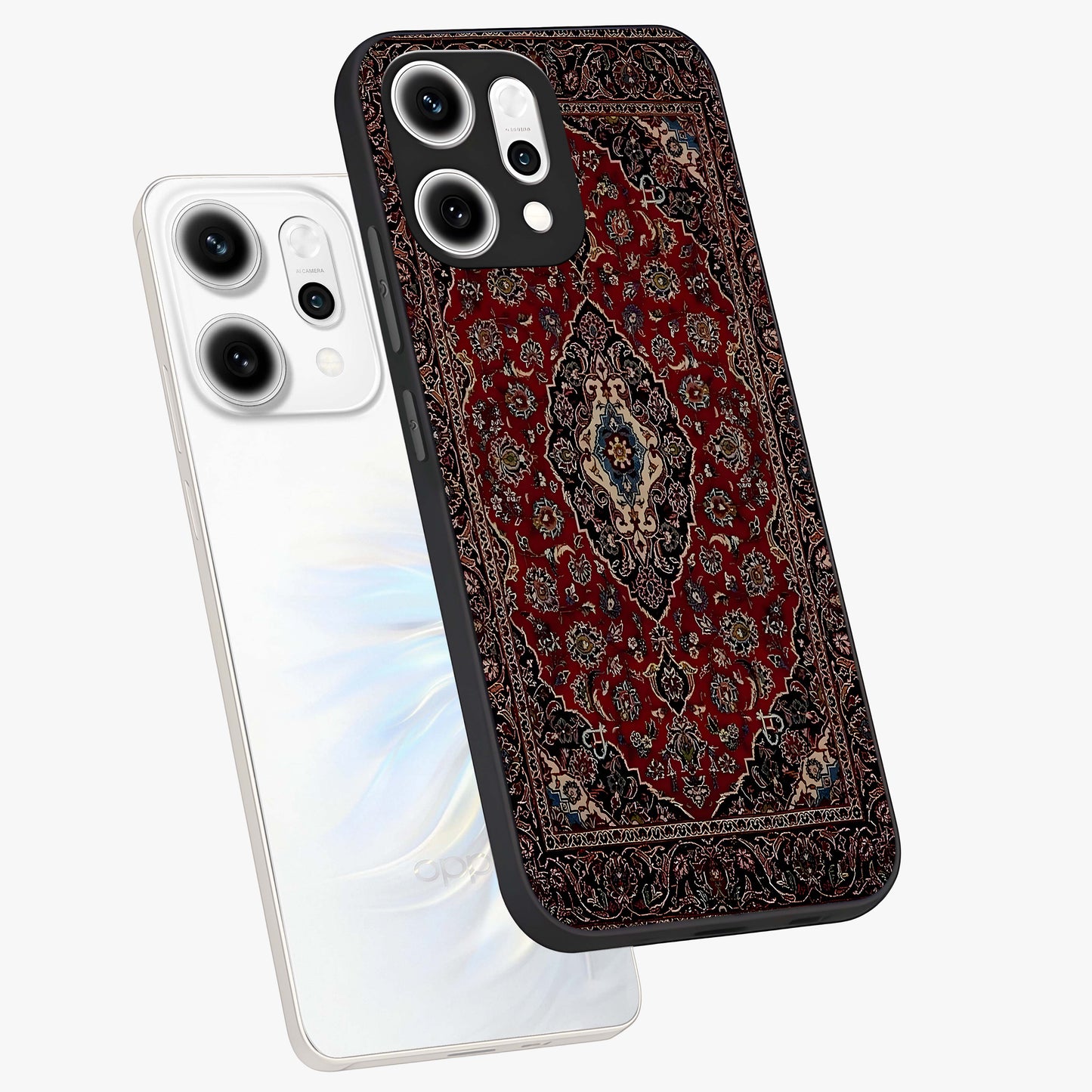 Heritage Carpet Royale Glass Case displayed in angled mockup highlighting intricate royal carpet design with heritage aesthetic.