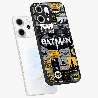 Knight Gotham Rise Glass Case displayed in angled mockup highlighting powerful knight silhouette design with dramatic aesthetic.
