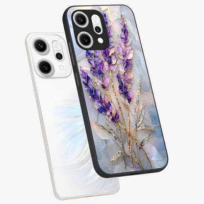 Lavender Dream Glow Glass Case displayed in angled mockup highlighting dreamy purple glow design with soft artistic style.