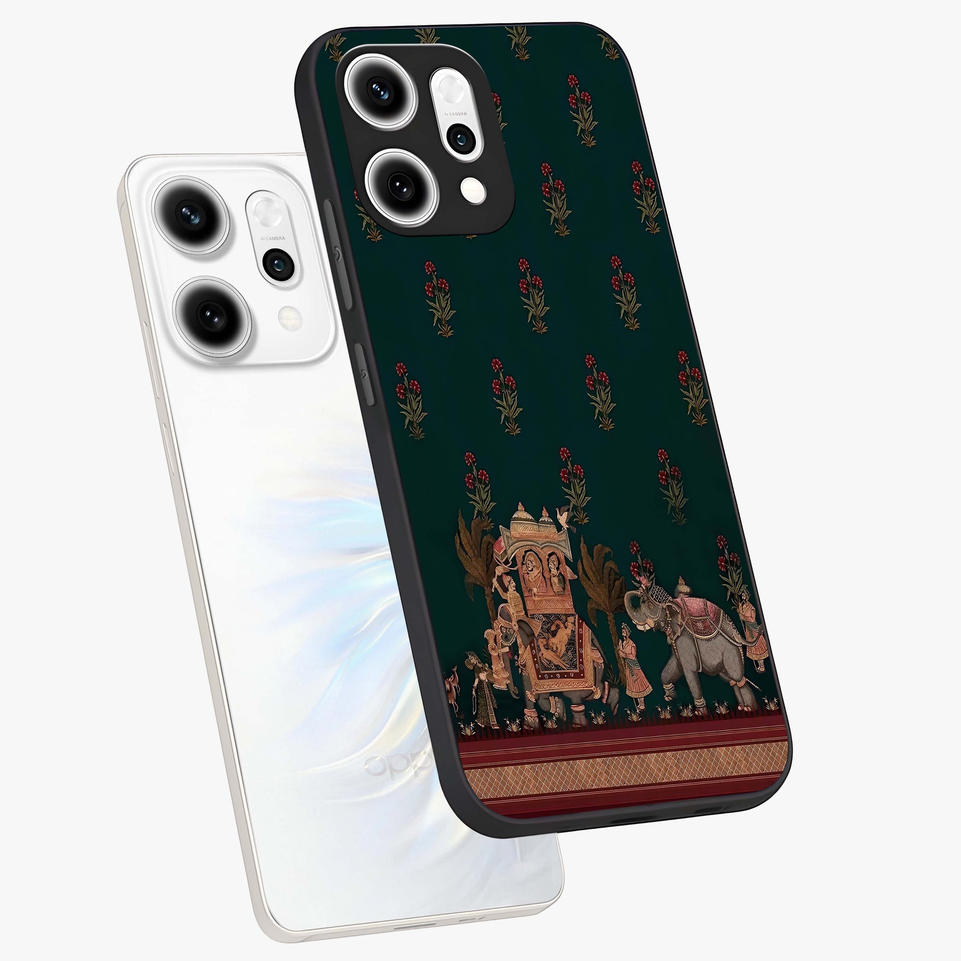 Macmerise Glass Case displayed in angled mockup highlighting trendy graphic design with sleek aesthetic style.