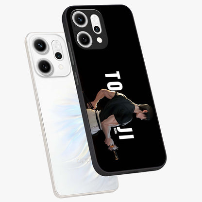 Midnight Blade Resolve Glass Case displayed in angled mockup highlighting powerful blade illustration with dramatic dark aesthetic.